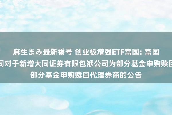 麻生まみ最新番号 创业板增强ETF富国: 富国基金责罚有限公司对于新增大同证券有限包袱公司为部分基金申购赎回代理券商的公告