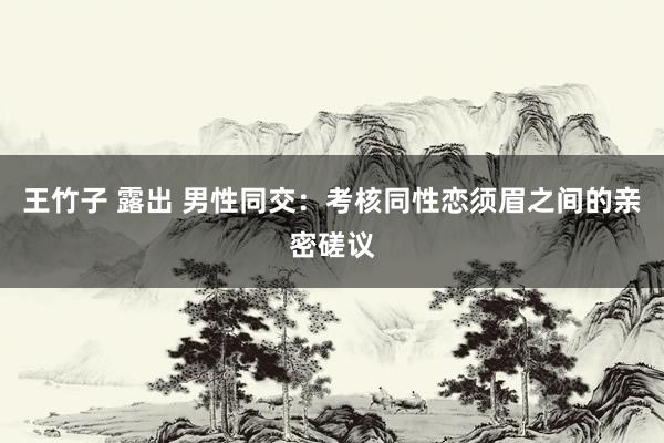 王竹子 露出 男性同交：考核同性恋须眉之间的亲密磋议