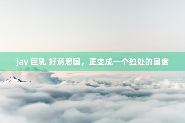 jav 巨乳 好意思国，正变成一个独处的国度